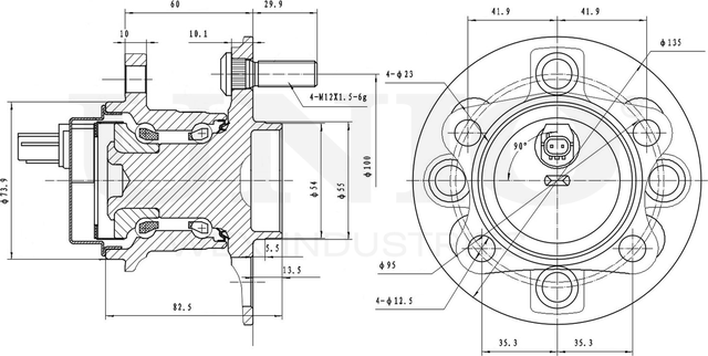 Ступица колеса с интегрированным подшипником (Unio). Артикул HUB-20164