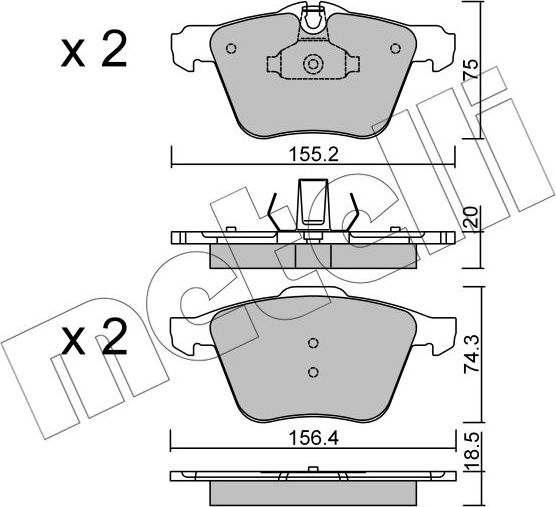 Тормозные колодки Metelli. Артикул 22-0835-0