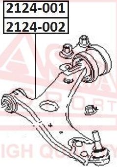 Поперечный рычаг передней подвески Asva. Артикул 2124-002