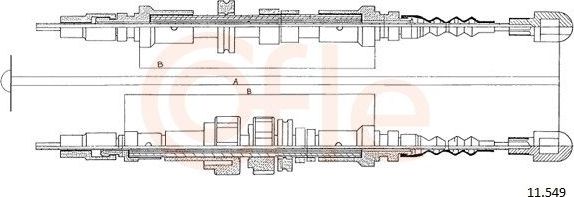 Трос ручника (тросик ручного тормоза) Cofle для Ford Scorpio I 1985-1994. Артикул 92.11.549
