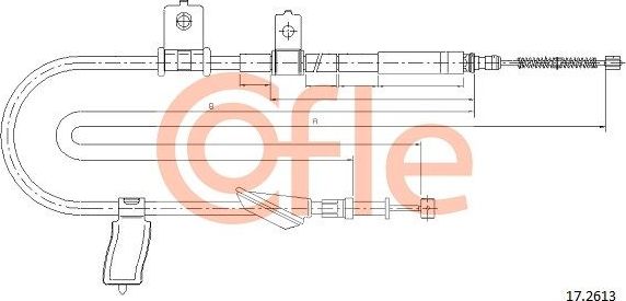 Трос ручника (тросик ручного тормоза) Cofle. Артикул 92.17.2613