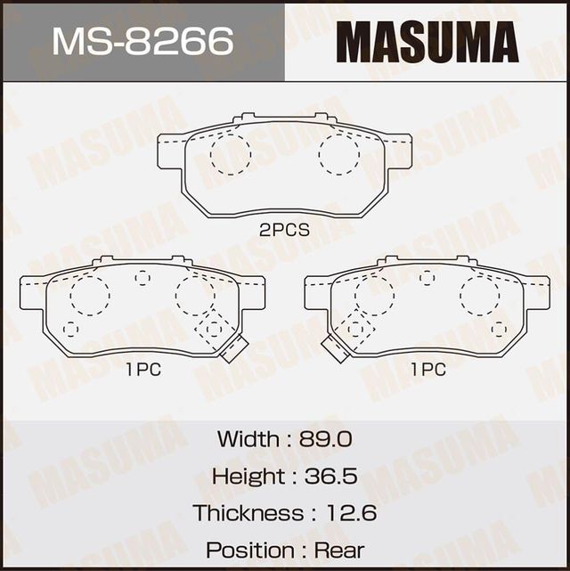Тормозные колодки Masuma. Артикул MS-8266