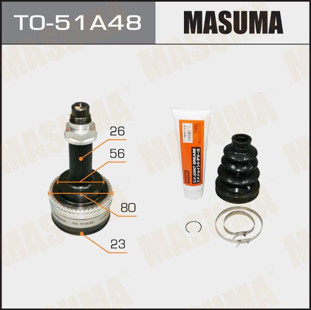 Шрус наружный (граната) Masuma передний правый для Toyota Corolla E110 1999-2002. Артикул TO-51A48