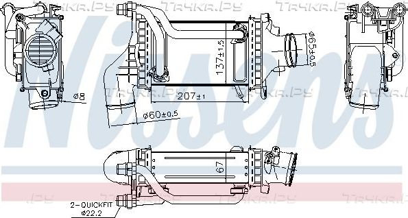 Интеркулер Nissens ** FIRST FIT ** для Mercedes-Benz SLK-Класс III (R172) 2015-2016. Артикул 961455
