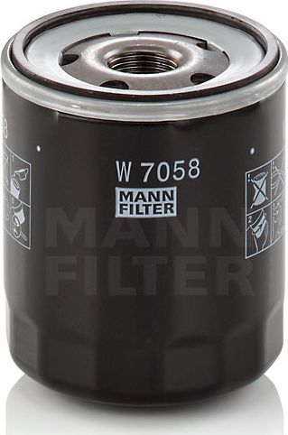 Масляный фильтр Mann-Filter для Peugeot 2008 II 2019-2024. Артикул W 7058