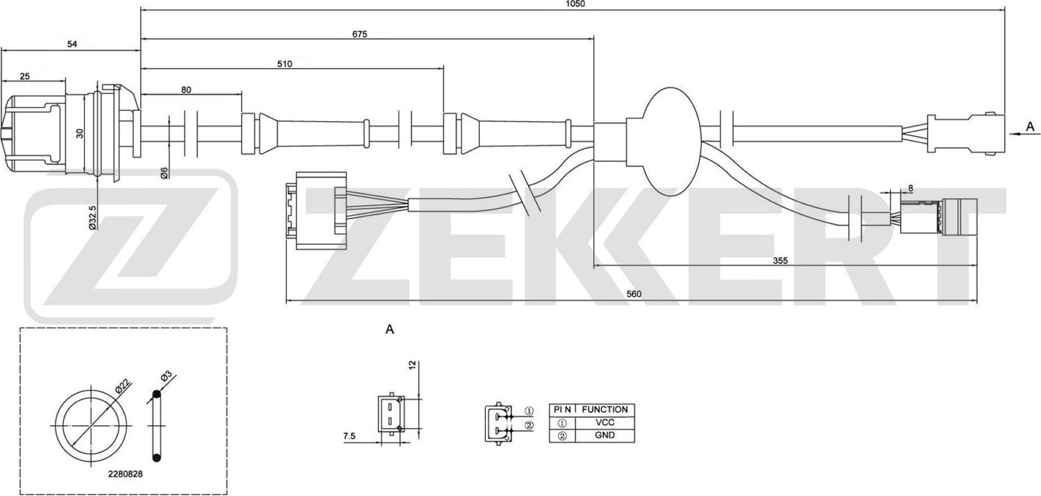 Датчик ABS Zekkert. Артикул SE-6020