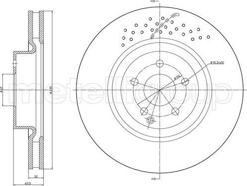 Тормозной диск Trusting для Mercedes-Benz S-Класс V (W221) 2005-2013. Артикул DF1365