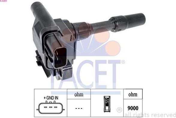 Катушка зажигания Facet Made in Italy - OE Equivalent. Артикул 9.6491