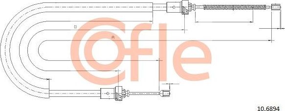 Трос ручника (тросик ручного тормоза) Cofle. Артикул 92.10.6894