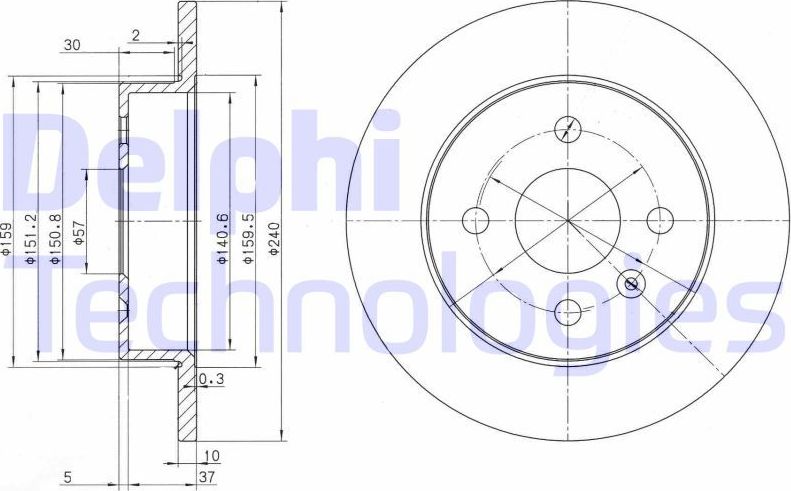 Тормозной диск Delphi. Артикул BG3403
