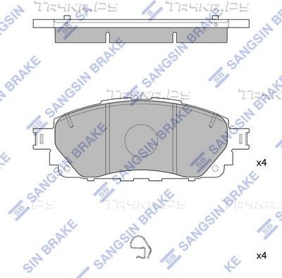 Тормозные колодки Sangsin Hi-Q. Артикул SP4264