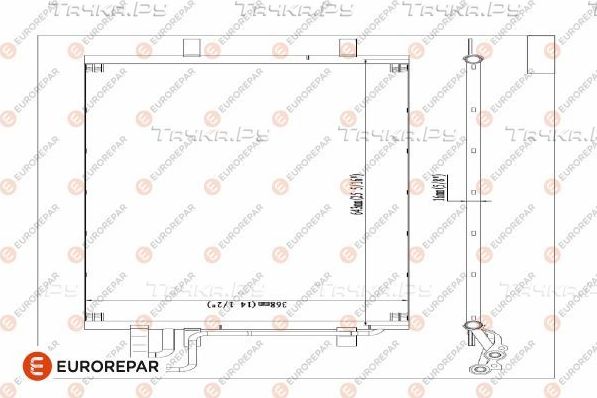 Радиатор кондиционера (конденсатор) Eurorepar (алюминий). Артикул 1610159980