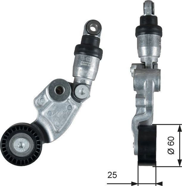 Натяжной ролик (натяжитель) приводного клинового зубчатого ремня Gates DriveAlign™. Артикул T39388