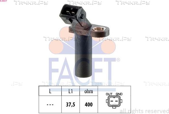 Датчик положения коленвала Facet Made in Italy - OE Equivalent для Ford KA I 1996-2008. Артикул 9.0037