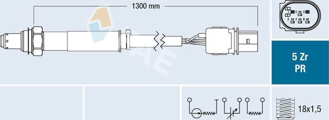 Лямбда-зонд (кислородный датчик) FAE. Артикул 75098