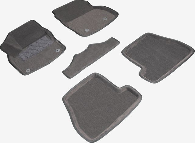 Коврики Seintex 3D ворсовые для салона Ford Focus III рестайлинг АКПП 2015-2019 СЕРЫЕ. Артикул 92560