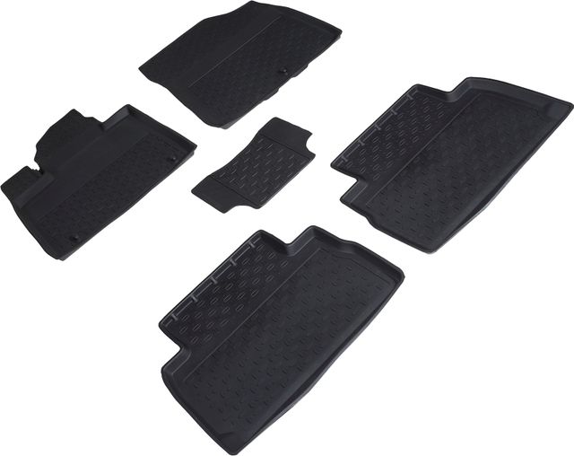 Коврики резиновые Seintex с высоким бортиком для салона Hyundai Santa Fe IV (5 мест) рестайлинг 2020-2026. Артикул 96314