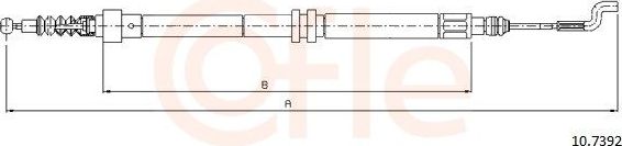 Трос ручника (тросик ручного тормоза) Cofle. Артикул 10.7392