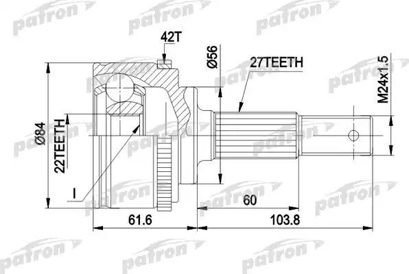 Шрус наружный (граната) Patron. Артикул PCV1165