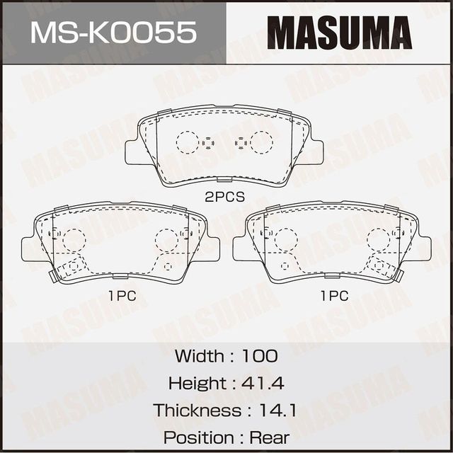 Колодки дисковые MASUMA, AN-8185WK, P30103 fr Masuma. Артикул MSK0055