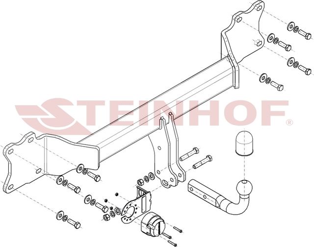 Фаркоп Steinhof для Porsche Cayenne III 9YA (в т.ч. Hybrid) 2017-2026. Артикул P-200