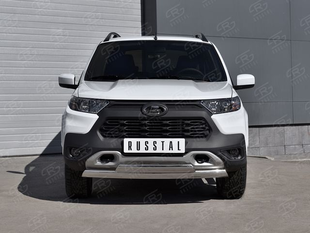 Защита RusStal переднего бампера d75х42 (дуга) d75х42 (дуга) для Lada Niva Travel 2021-2026. Артикул LNTZ-003558