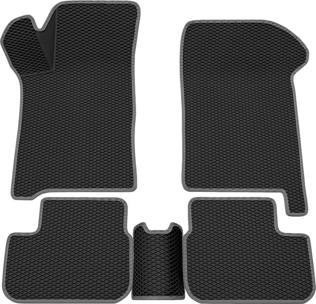 Коврики Rezkon 3D EVA Ромб резиновые для салона Lada Samara 2114 2001-2013 Серый кант. Артикул 9239010102