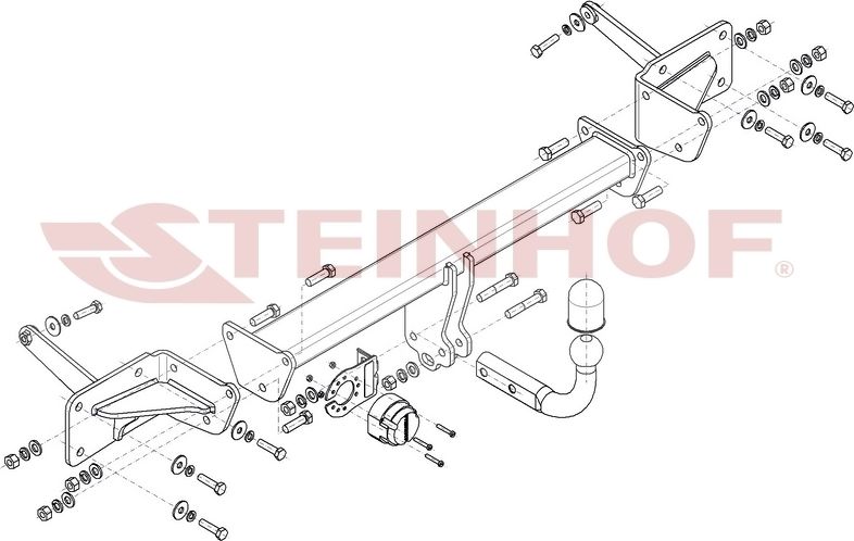 Фаркоп Steinhof для Volkswagen Multivan T7 STM, STN 2021-2026. Артикул V-083