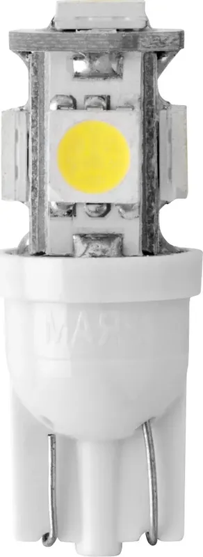 Лампа светодиодная 12V T10 10W W2,1x9,5d Маяк WHITE 2 шт. блистер 12T10-W/5SMD. Артикул 12T10-W5SMD