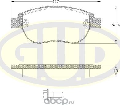 Тормозные колодки G.U.D.. Артикул GBP084100