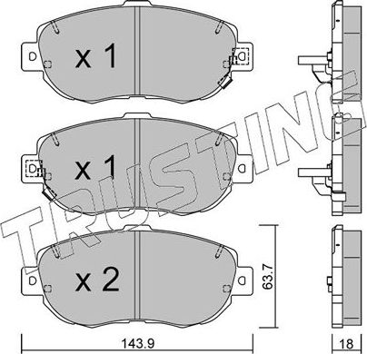 Тормозные колодки Trusting передние для Lexus IS I 1999-2005. Артикул 772.0