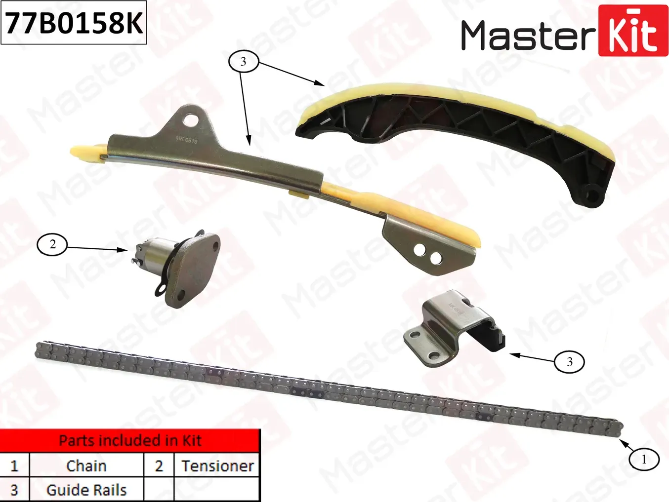 77B0158K Комплект цепи ГРМ Toyota 1ZR-FE 2ZR-FXE 4ZR-FE 5ZR-FXE (Master KIT) Master KIT. Артикул 77b0158k