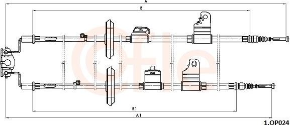 Трос ручника (тросик ручного тормоза) Cofle задний для Opel Mokka I 2013-2026. Артикул 92.1.OP024