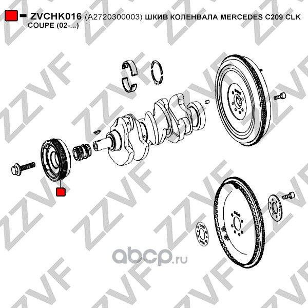 ШКИВ КОЛЕНВАЛА MERCEDES C209 CLK COUPE (02-...) (Zzvf). Артикул ZVCHK016