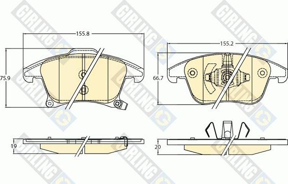 Тормозные колодки Girling. Артикул 6120922