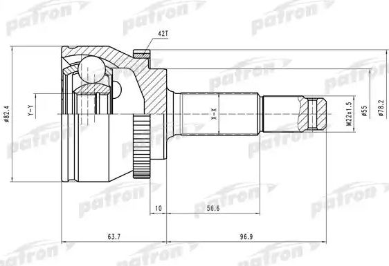 Шрус наружный (граната) Patron. Артикул PCV1475