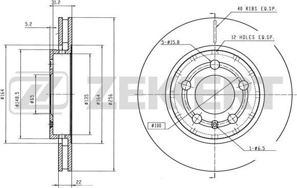 Тормозной диск Zekkert. Артикул BS-6314