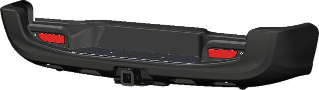 Бампер силовой задний АВС-Дизайн с квадратом под фаркоп для Toyota Hilux Revo 2015-07.2018. УСИЛЕННЫЙ, черный. Артикул ABC.TOHIL.RB.08B