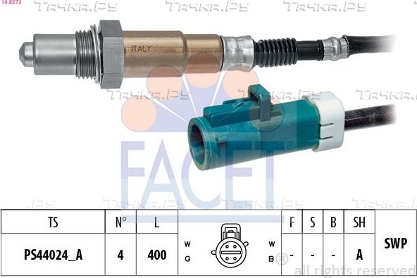 Лямбда-зонд (кислородный датчик) Facet Made in Italy - OE Equivalent для Ford Focus I 1998-2005. Артикул 10.8273