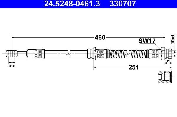 Тормозной шланг ATE. Артикул 24.5248-0461.3
