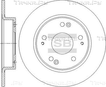 Тормозной диск Sangsin Hi-Q задний для Chrysler PT Cruiser 2000-2010. Артикул SD4118