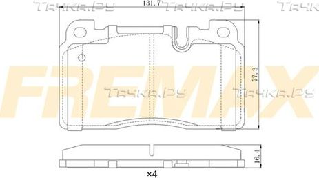 Тормозные колодки Fremax передние для Porsche Macan I 2014-2026. Артикул FBP-1014