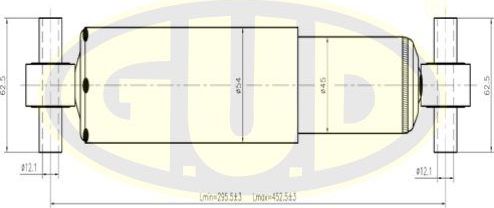 Амортизатор G.U.D.. Артикул GSA344363