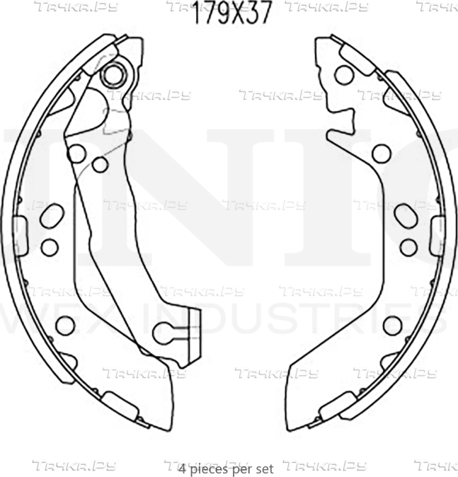 Колодки тормозные барабанные, комплект (Unio). Артикул BRP-10056