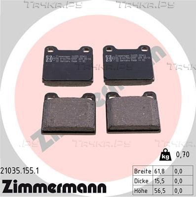 Тормозные колодки Zimmermann. Артикул 21035.155.1