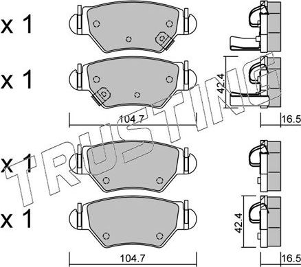 Тормозные колодки Trusting. Артикул 268.0
