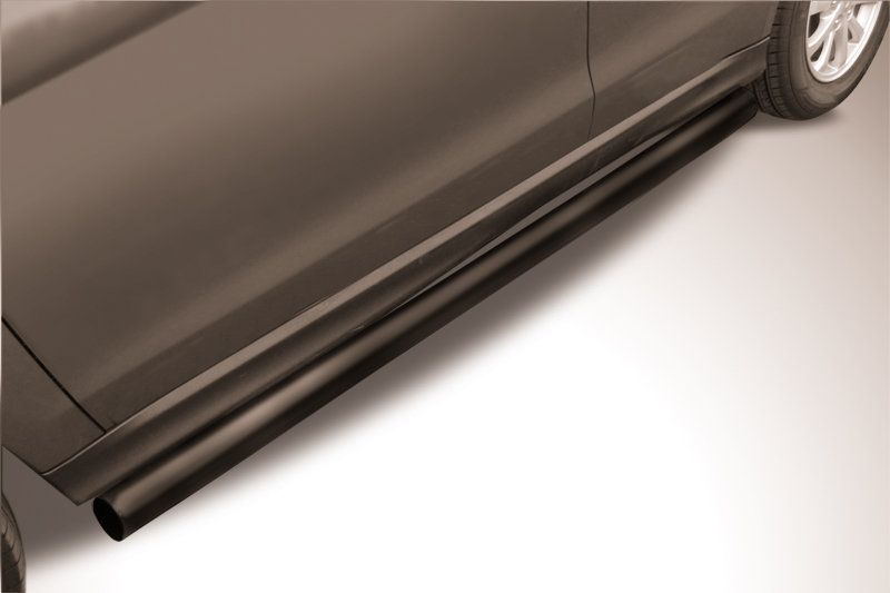 Пороги Slitkoff труба d76 ЧЕРНЫЕ матовые для Mitsubishi ASX I рестайлинг 2012-2016. Артикул MAS14-009B