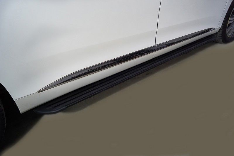 Пороги алюминиевые ТСС Slim Line Black 2020 мм для GAC GN8 2021-2023. Артикул GACGN821-05B