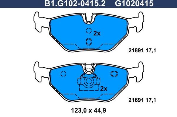 Тормозные колодки Galfer. Артикул B1.G102-0415.2