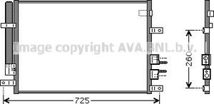 Радиатор кондиционера (конденсатор) AVA для Alfa Romeo 159 2005-2012. Артикул ALA5097D